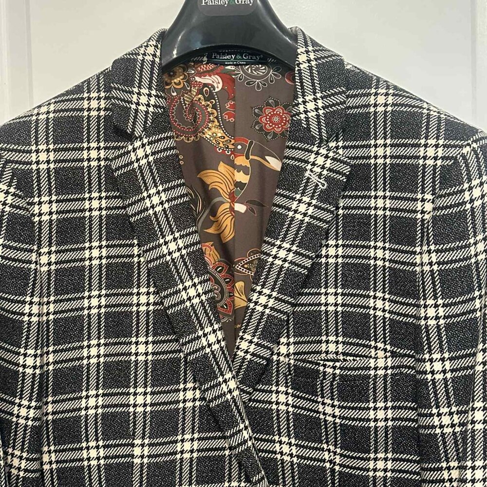 Dover Notch Jacket - slim - Black Wht Silver Check - Picture 6 of 6